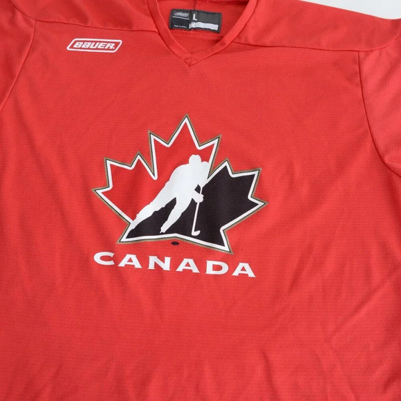 Vintage 98'-99' Bauer Red Team Canada Red Hockey Jersey Size Large - Picture 7 of 11